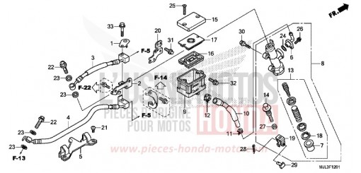 REAR BRAKE MASTER CYLINDER (NC700XD/750XA/750XD) NC750XDE de 2014